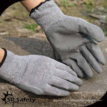 SRSAFETY 10G Guante revestido látex del forro del polycotton del knit con el precio razonable / el guante de trabajo revestido del látex gris / del guante más barato